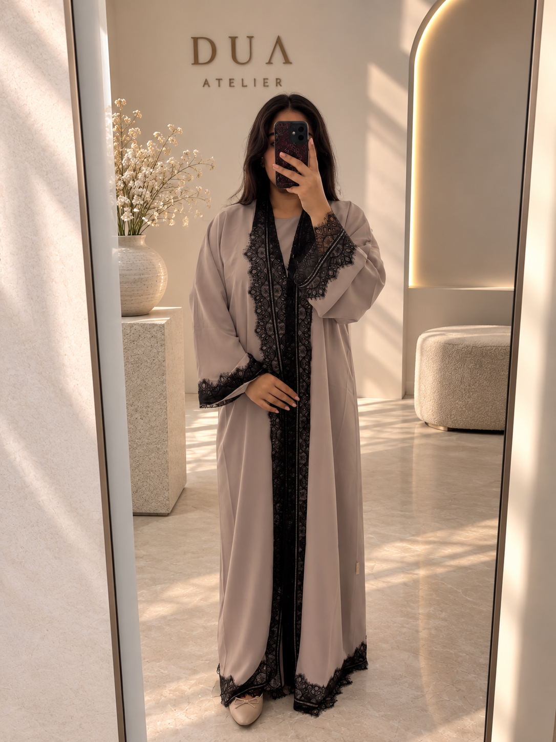 Premium lace abaya